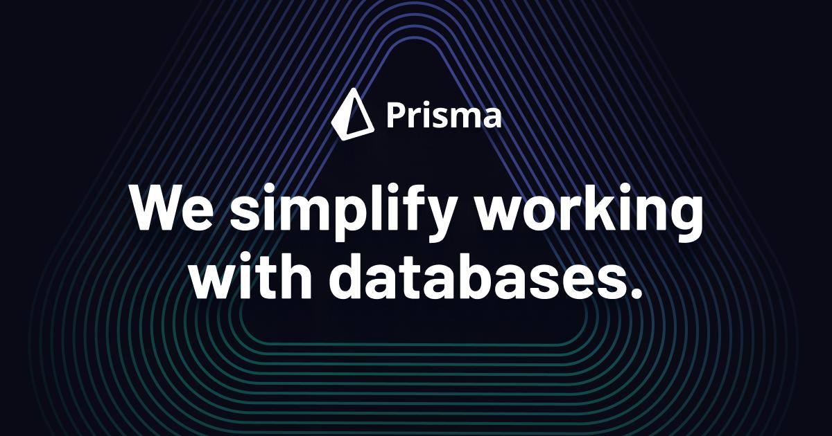Prisma is a tool that facilitates working with databases in Node.js and TypeScript applications. Source: Prisma